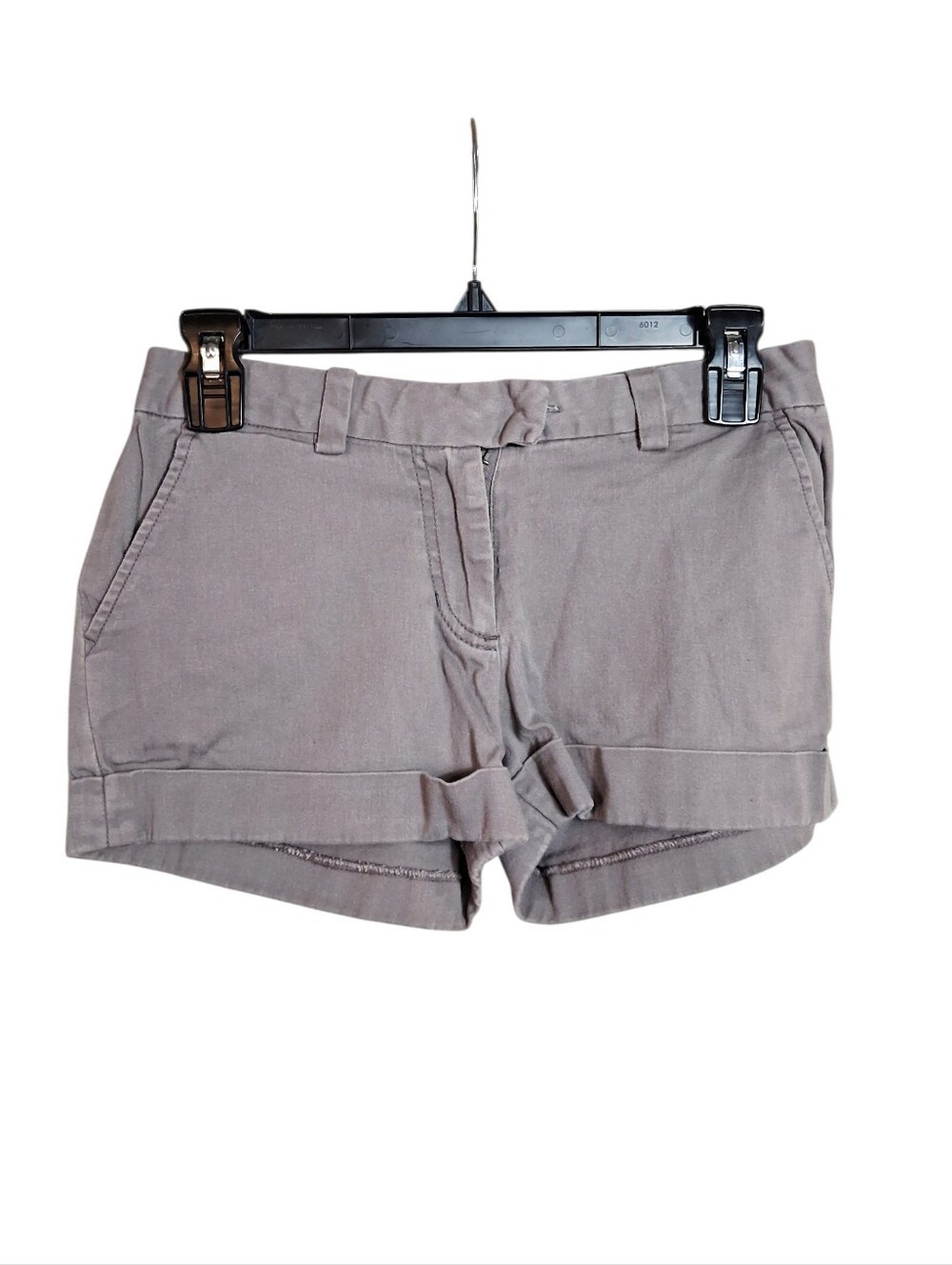 ELLE Gray Casual Classic Cuffed Chino Shorts Womens Size 6